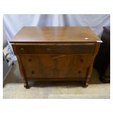 Four-Drawer Oak Dresser with Claw Feet - 34" x 24"