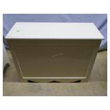 White Painted Lifttop Laundry Hamper with Dividers