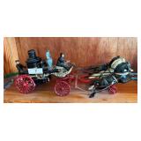 Cast Metal Firemen Carriage in Red Paint