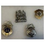 Four Firefighter badges - Wisner NE, San Fransisco