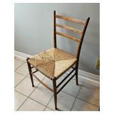 Italian Rush Seat Ladder Back Walnut Chair MCM