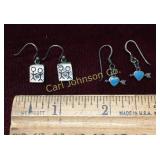 LOT 2 PAIRS OF STERLING EARRINGS