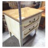 2 DRAWER MID CENTURY BEDSIDE TABLE