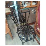 LOT OF BLACK METAL MID-CENTURY GARDEN CHAIRS