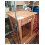 SOLID OAK HANDMADE LAMP TABLE W/ DRAWER