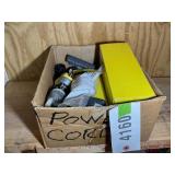 BOX OF ASSORTED ELECTRICAL PLUGS AND REPLACEMENT P