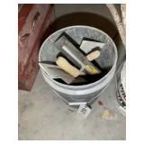 BID IS X 3, BUCKET WITH ASSORTED MASONRY TOOLS.  B