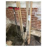 GROUP OF YARD TOOLS, POST HOLE DIGGERS