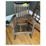 VINTAGE WOODEN ROCKING CHAIR, NO SEAT CUSHION