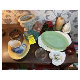 GROUP OF MISC PLATTERS VASES ETC