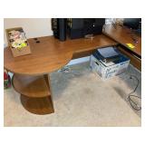 LARGE L SHAPED COMPUTER DESK, MAIN DESK 65.5 IN X