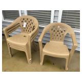 GROUP OF 4 RESIN PATIO CHAIRS