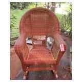 WICKER STYLE ROCKER TAN PLASTIC