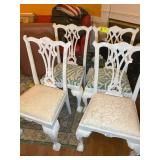 GROUP OF 4 UPHOLSTERED SEAT DINING CHAIRS