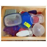 GROUP OF PLASTIC STORAGE CONTAINERS