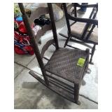 WOVEN SEAT WOODEN ROCKING CHAIR, 14 IN SEAT HEIGHT