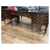 TWO SIDED OFFICE DESK WITH GLASS TOP, 72 IN X 36 I