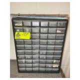 PLASTIC PARTS BIN WITH CONTENTS