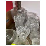 GROUP OF CLEAR GLASS VASES