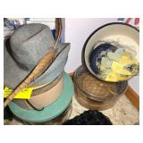 MISC GROUP OF HAT BOXES AND WOMENS HATS