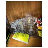 GROUP OF 10 CORDIAL GLASSES, 6 AND 4