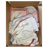 BOX OF PLACEMATS, NAPKINS, DOILEYS, LINENS