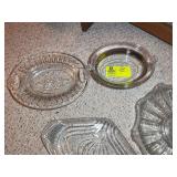 LARGE GROUP OF CLEAR SERVING DISHES AND PLATTERS