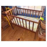 SMALL BABYS CRIB, 37 IN X 20 IN X 31 IN