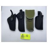 GROUP OF SOFT SIDED HOLSTERS. BLACK HAWK SIZE 13,