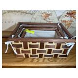 GROUP OF DECORATIVE STORAGE BASKETS, 17 IN , 12 IN