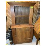 WOODEN BOOK CASE, 31 IN X 21 IN X 70 IN. NO CONTEN