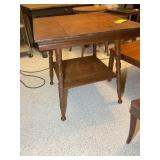 WOODEN TABLE, 28 IN X 28 IN X 29 IN, SOME DAMAGE T