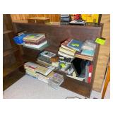 4 SHELF WOODEN BOOK CASE, 70 IN X 9 IN X 48 IN. NO