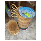 GROUP OF WICKER PAPER PLATE HOLDERS