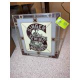 SINGER SEWING MACHINE STAIN GLASS PICTURE