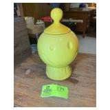 MCCOY SMILEY FACE YELLOW COOKIE JAR, 11 IN TALL