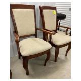 PAIR OF UPHOLSTERED SEAT AND BACK CAPTAINS CHAIRS,