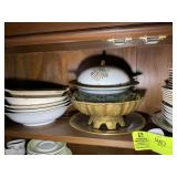 TOP SHELF OF ASSORTED DISHES AND BOWLS