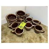 GROUP OF MCCOY COFFEE MUGS AND SMALL CROCKS