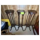 GROUP OF 3 WOODEN PLANT STANDS, 40 IN TALL