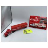 TWO COCA-COLA DIE CAST METAL AND PLASTIC TRACTOR T