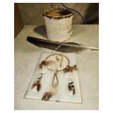 BIRCH BASKET, FEATHER, DREAM CATCHER