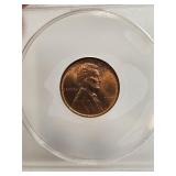 ANACS 1909 P 1C VDB MS 64 RB  LINCOLN WHEAT CENT