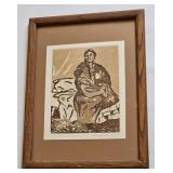 VTG FRAMED A.F. LE FEBRE ETCHING SIGNED & NUMBERED