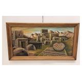 VINTAGE DEL STOREY SOUTHWEST PUEBLO PAINTING