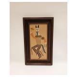 VINTAGE SIGNED SAND PAINTING CLOWN DESIGN