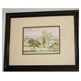 VINTAGE SIGNED WATERCOLOR LANDSCAPE