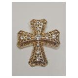 VINTAGE BROOCH CRYSTALRHINESTONE CROSS DESIGN