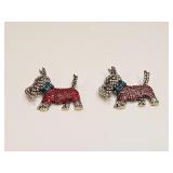 DOG & RHINESTONE VTG STYLE BROOCHES