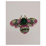 BUMBLE BEE & RHINESTONE VTG STYLE BROOCH